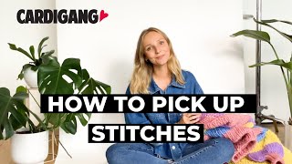 How To Pick Up Stitches For the Neckline  Cardigang [upl. by Aman]