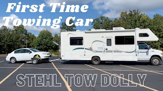 Towing Car Behind RV  First Time Using Tow Dolly  Episode 11 [upl. by Leerzej]