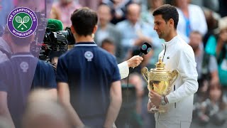 Novak Djokovic Wimbledon 2019 Winners Speech [upl. by Asiulana]