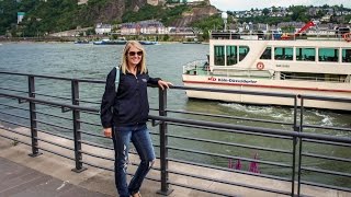 River Rhine Boat Cruise Cologne Germany Viewing Castles Lorelei Rock amp Train to Koblenz [upl. by Bellis648]