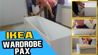 IKEA PAX Wardrobe Assembly Installation for Beginners [upl. by Docila]