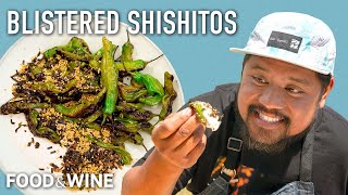 Sheldon Simeon’s Blistered Shishito Peppers with Furikake Ranch Are Seriously Good  Chefs At Home [upl. by Liuka116]