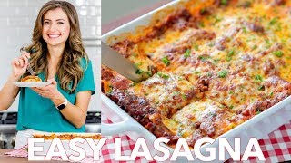 Beef Lasagna Recipe  Easy Dinner   Natashas Kitchen [upl. by Solakcin315]