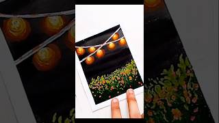 String Lights Acrylic Painting  night sky view 😍 arttutorial shortvideos youtubeshorts [upl. by Neela]