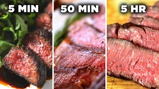 5Minute Vs 50Minute Vs 5Hour Steak • Tasty [upl. by Nancy986]