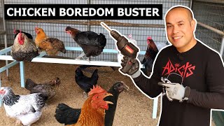 How to Keep Chickens Entertained  Boredom Buster Roost Bars [upl. by Ayikan]