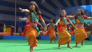 Little Cute Bodo Girls Traditional Dance Performance at 59th Bodo Sahitya Sabha 2020 [upl. by Sallie]