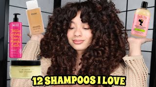 12 SHAMPOOS FOR CURLY HAIR Clarifying Sulfatefree Sulfate Cowash  Drugstore amp High End [upl. by Einnij]