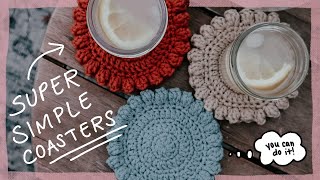 Easy Crochet Coaster Pattern for Beginners  Free Stash Busting Project [upl. by Anoynek202]