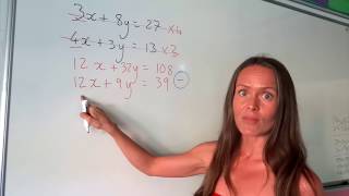 The Maths Prof Solve Simultaneous Equations part 2 by elimination [upl. by Aneloaup]