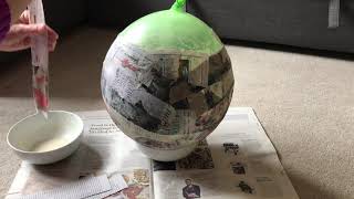 How to make a paper mache papiermâché globe  Earth Day craft [upl. by Ayomat]