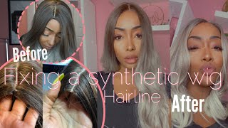 How To Make A Cheap Synthetic Non Lace wig Look Realistic Part 1 [upl. by Sorilda]