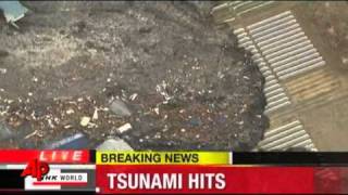 Raw Video Tsunami Slams Northeast Japan [upl. by Aitahs]