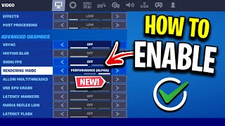 How To Enable Performance Mode In Fortnite Resetting Fix [upl. by Hseham]