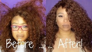 HOW TO REVIVE \ REFRESH A CURLY SYNTHETIC WIG  THE HEATHERS [upl. by Broddie]