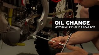 How to change your Engine amp Gearbox oils  Penrite Motorcycle Tech Tips [upl. by Ennovyahs]