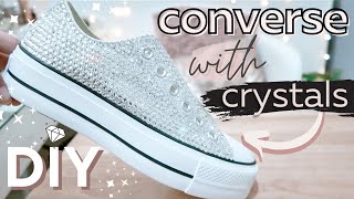 DIY How to Bling Stunning Converse Shoes Easy Custom Converse Tutorial [upl. by Eveam15]