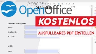 Ausfüllbares PDF Formular erstellen  Kostenlos OpenOffice [upl. by Donoho552]