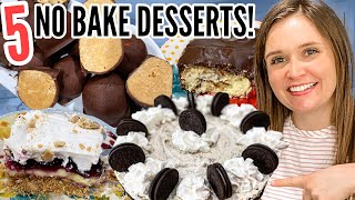 5 NOBAKE DESSERTS  Incredibly EASY NoBake Dessert Recipes  Julia Pacheco [upl. by Nylodnarb]