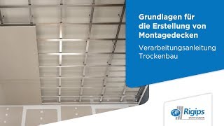 Erstellung von Montagedecken  Rigips Verarbeitungsanleitung Trockenbau [upl. by Andy155]