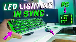 How I synced LED Lighting ✅ RAZER  ASUS  MSI  Nanoleaf [upl. by Ennayoj]