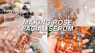 DIY SKINCARE FOR ACNE PRONE SKINMAKING ROSE FACIAL SERUM MAKING SKIN CARE PRODUCTS COSMETIC LINE [upl. by Oiramed]