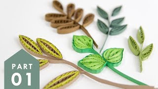 10 Paper Quilling LeavesPart 1  Art amp Craft Tutorials by HandiWorks [upl. by Pasco]