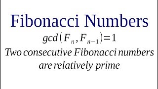 Fibonacci Numbers are Relatively Prime [upl. by Reagen]