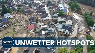 UNWETTERHOTSPOTS in Deutschland Hier ist die Lage am katastrophalsten [upl. by Athey]