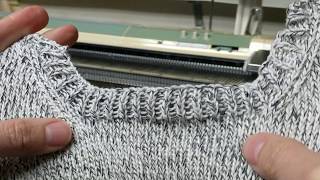 Machine Knitting  Knitin Neckline [upl. by Htebarual]