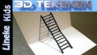 3D LADDER tekenen voor beginners [upl. by Ahsini104]