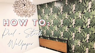 How To Install Peel and Stick Wallpaper  RENTER Friendly Decor [upl. by Wootan516]