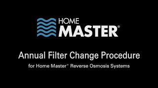 How to change the Home Master® Reverse Osmosis Filters [upl. by Udelle809]