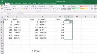 Integrated Rate Laws with Excel [upl. by Ednew289]