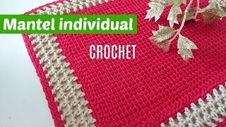 Mantel indiviadual tejido a crochet paso a paso [upl. by Yasnil]