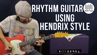 How To Play Rhythm Guitar  Using Hendrix Style Riffs  In Common Chord Progressions  Guitar Lesson [upl. by Smaoht]