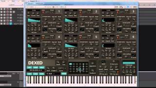 DEXED  Open source DX7 librarian  emulator VSTi demo [upl. by Aihsiek95]