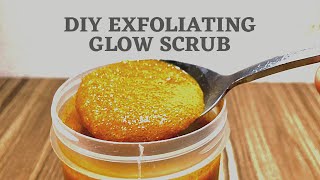 DIY EXFOLIATING GLOW SCRUB sugar honey turmeric amp Lemon juice [upl. by Odarbil]