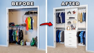 DIY Closet Organization with Shelving and Drawers [upl. by Sulokcin814]