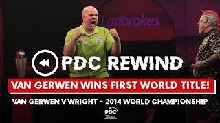 MVGs FIRST WORLD TITLE Van Gerwen v Wright  2014 World Championship Final [upl. by Akemor]