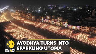 Indias Ayodhya turns into sparkling utopia on Diwali eve over 15 mn diyas lit on Saryus banks [upl. by Alfi916]