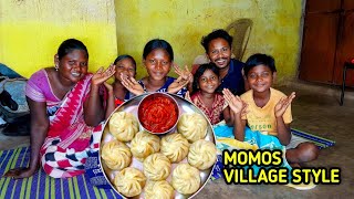 MOMOS TOMATO CHUTNEY  eating show  village cooking eating [upl. by Arotal]