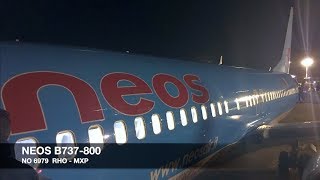 TRIP REPORT  NEOS B737800  Rhodes ✈ Milan MXP  Economy Class [upl. by Snahc]