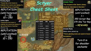 Scryer Reputation Farm Guide amp Cheat Sheet [upl. by Lal]