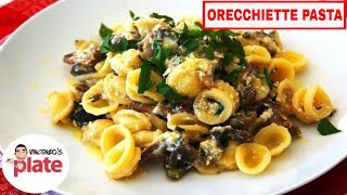 ORECCHIETTE PASTA RECIPE  Porcini Mushrooms and Zucchini Vegetarian Pasta [upl. by Corel]